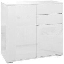 Comò di stoccaggio 79 x 36 x 74 cm 2 cassetti 2 porte mensola regolabile