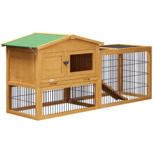 Gaiola para coelhos de dois níveis com cercado externo 150 x 52,5 x 68 cm limpeza