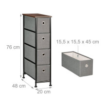Comò stretto di stoccaggio pratico 90 x 40 x 80 cm stile industriale moderno in