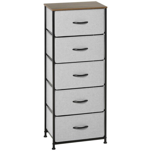Commodes - HELLOSHOP26 - 5 tiroirs 45 x 30 x 116 cm - Noir - MDF - Gain de place