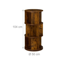 Bibliothèque rotative - HELLOSHOP26 - 104 x 50 x 101 cm - Design industriel - 360 - Panneau de particules
