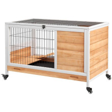 Gaiola para coelho interna de dois níveis 90 x 53 x 59 cm com telhado abrível e bandeja