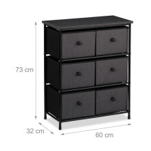 Comò moderno pratico a 6 cassetti per camera, soggiorno, ingresso 73 x 60 x 32 cm
