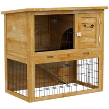 Gaiola para coelhos 2 andares 85 x 50 x 80 cm com bandeja deslizante e telhado asfaltado