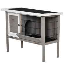 Gaiola para coelho elevada exterior 91 x 46 x 71 cm com bandeja removível e porta