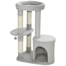 Albero per gatti 60 x 45 x 90 cm con pali per graffiare e nicchia accogliente in stile scandinavo