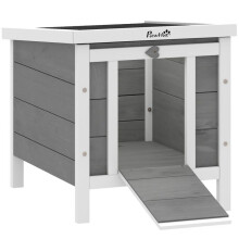 Cercado externo elevado 51 x 42 x 43 cm com rampa antiderrapante, telhado impermeável, estilo compacto