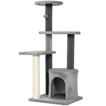 Albero per gatti multi-livello 45 x 40 x 103 cm con pali graffiatoi e nicchia accogliente moderna