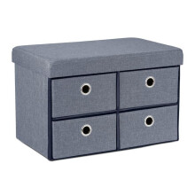 Banquette - HELLOSHOP26 - 100 x 40 x 45 cm - Pliable - 4 tiroirs - Surface matelassée