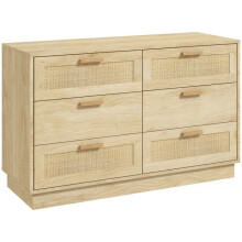 Comò 6 cassetti 110 x 40 x 69 cm risparmio di spazio anti ribaltamento stile