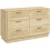 Kommode - HELLOSHOP26 - 6 Schubladen 110x40x69 cm - Eichen- und Rattan-Finish - kippgeschützt - Spanplatten 1