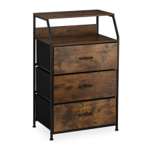Comò 3 cassetti pratico stile industriale soggiorno corridoio 90 x 40 x 80 cm