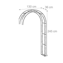 Arco da giardino decorativo in metallo 200 x 100 x 40 cm per piante rampicanti