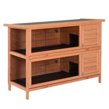 Clapier em pé de nível duplo 137 x 50 x 93 cm com gavetas deslizantes e 4 portas
