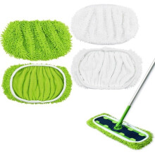 4 pestävää vihreää/valkoista 43x12 cm mikrokuitupäällistä Swiffer-moppiin - märkä-/kuivapesu ja tarvikkeet