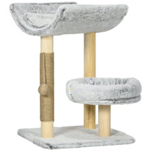 Albero per gatti compatto e stabile 40 x 40 x 60 cm con nicchia e cuscino lavabile