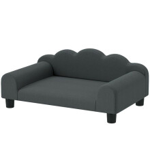 Sofá para perro 66 x 42 x 28.5 cm con respaldo y apoyabrazos de soporte en el asiento.