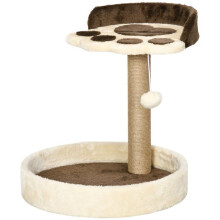 Albero per gatti - HELLOSHOP26 - Base 41 x 41 x 44 cm - Compatto - Tronco in sisal naturale - 2 piattaforme