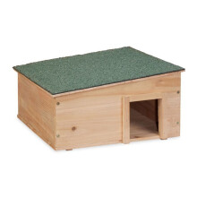 Abri pour hérisson - HELLOSHOP26 - Bois sapin naturel - 2 parties - Fond isolant - Toit amovible bitumé