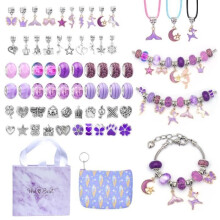 Rannekorun tekosarja - Violetti - 3 kaulakorua - 3 rannekorua - 20 riipusta