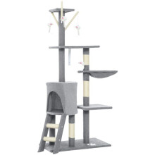 Albero per gatti a più livelli 60 x 35 x 134 cm graffiatoio in sisal con nicchia