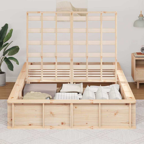VidaXL vidaXL Bed Frame Brown 140 x 200 cm Solid Pine Wood 2