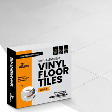 (White, 60) Vinyl Floor Tiles Self Adhesive - Peel and Stick Floor Tiles, Vinyl Flooring for for Kitchen, Living Room and Bathroom