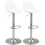 Set of 2 Swivel Bar Stools with Backrest Height Adjustable White 2