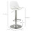 Set of 2 Swivel Bar Stools with Backrest Height Adjustable White 5