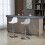 Set of 2 Swivel Bar Stools with Backrest Height Adjustable White 3
