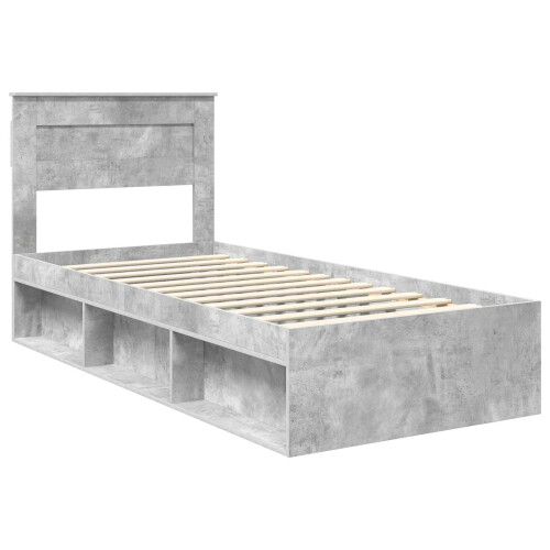 VidaXL vidaXL Bed Frame Concerte Grey 75 x 190 cm Solid Pine Wood 2