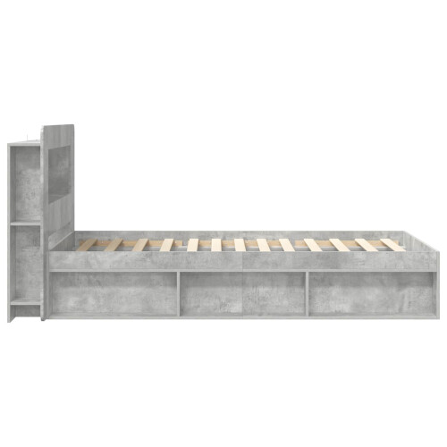 VidaXL vidaXL Bed Frame with Storage with Headboard Concrete Grey 80 x 200 cm 2