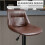 Set of 2 Adjustable Bar Stools with Footrest Black Brown 8