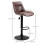 Set of 2 Adjustable Bar Stools with Footrest Black Brown 5