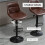 Set of 2 Adjustable Bar Stools with Footrest Black Brown 7