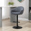 Height Adjustable Bar Stool with Footrest Linen Look Grey 4