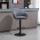 Height Adjustable Bar Stool with Footrest Linen Look Grey 3