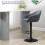 Height Adjustable Bar Stool with Footrest Linen Look Grey 6