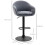 Height Adjustable Bar Stool with Footrest Linen Look Grey 5
