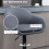 Height Adjustable Bar Stool with Footrest Linen Look Grey 7