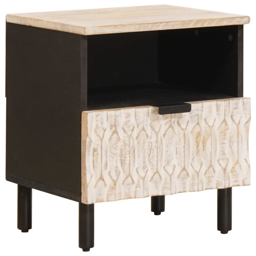 VidaXL vidaXL Bedside Cabinet 2 pcs White 40 x 33 x 46 cm Solid Mango Wood 2