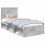 VidaXL vidaXL Bed Frame Concerte Grey 90 x 190 cm Solid Pine Wood 3