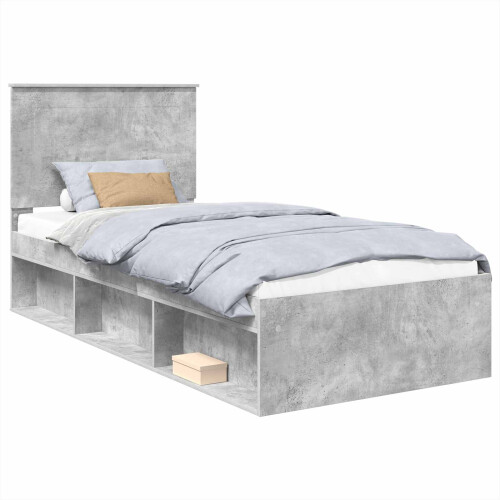 VidaXL vidaXL Bed Frame Concerte Grey 90 x 190 cm Solid Pine Wood 2
