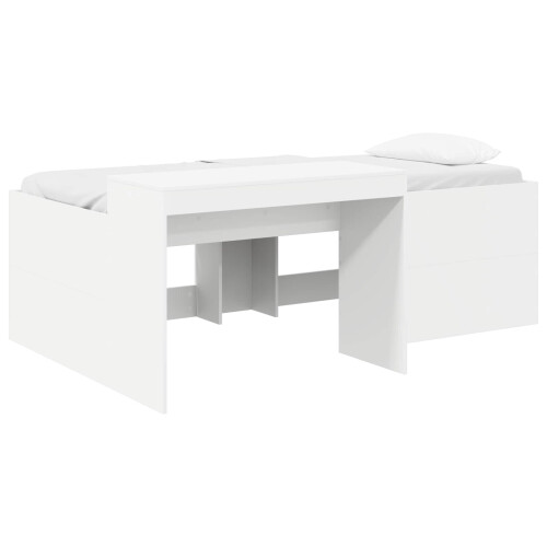 VidaXL vidaXL Kids'High Bed Frame with Desk White 75 x 190 cm 1