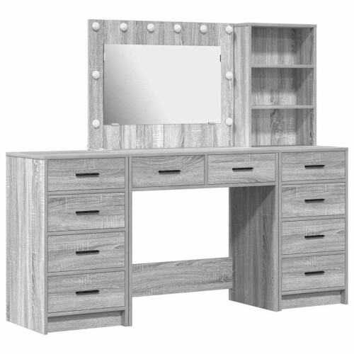 VidaXL vidaXL Dressing Table with Drawer 3 pcs Grey Sonoma Engineered Wood 1