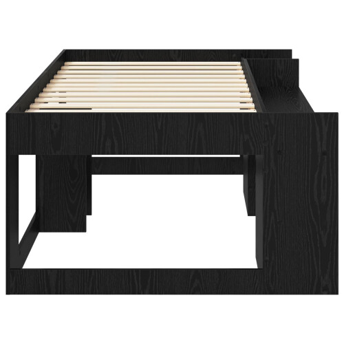 VidaXL vidaXL Kids'Bed Frame with Storage Black Oak 75 x 190 cm 2