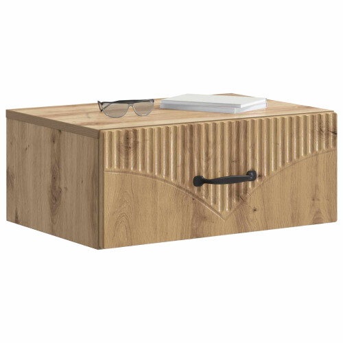 VidaXL vidaXL Wall-Mounted Bedside Cabinet 2 pcs Artisan Oak Engineered Wood 1