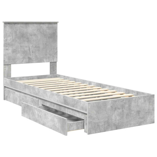 VidaXL vidaXL Storage Bed Concrete Grey 75 x 190 cm Engineered Wood 1