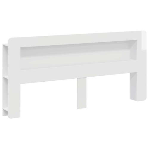 VidaXL vidaXL Headboard Cabinet with Storage High Gloss White Engineered Wood 1
