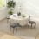 Set of 4 Velvet Kitchen Stools Stackable Steel Frame Grey 3